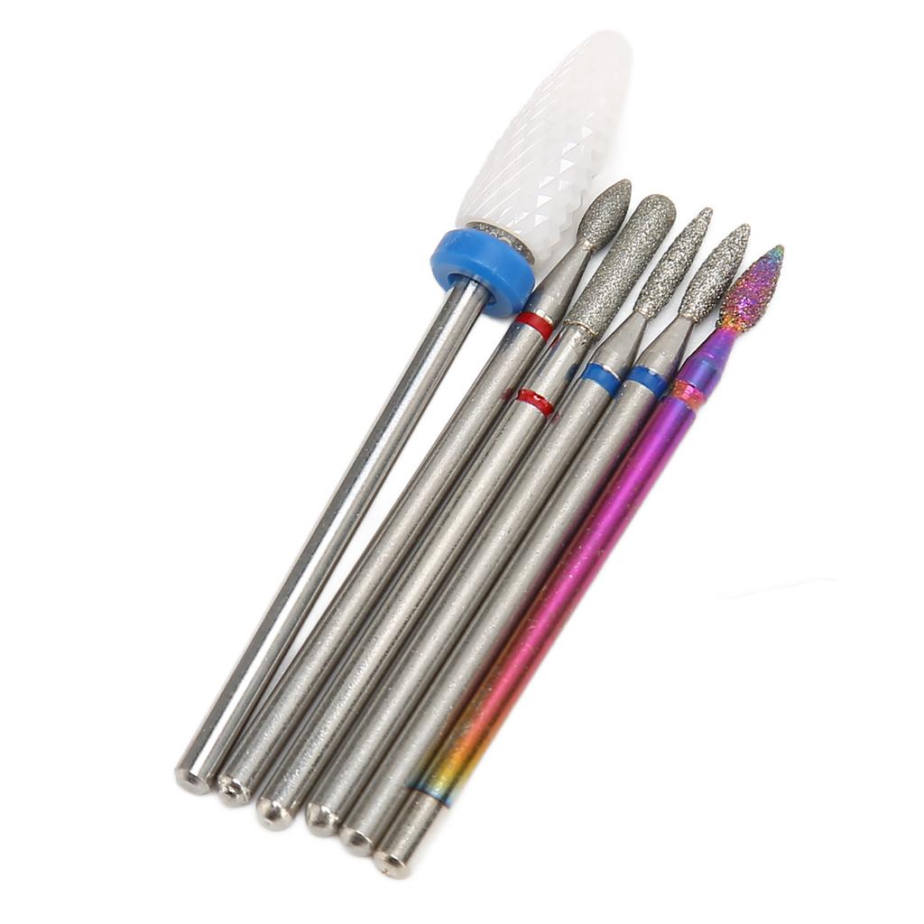 6pcs Nail Cuticle Cleaner Bit Professional Rotary Polishing Nail Drill Cone Bit for Manicure Salon