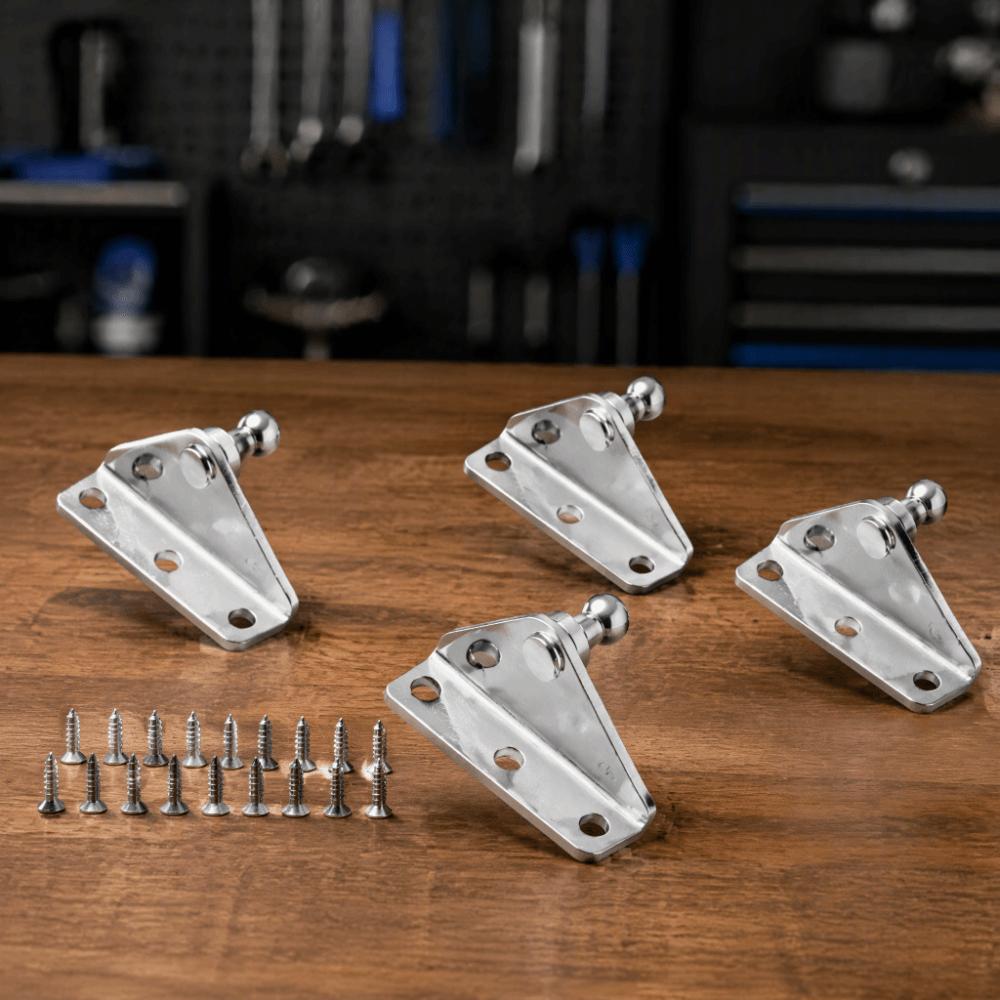 4pcs 10mm Ball Stud Ball Stud Brackets Zinc Plated Steel L-Type Brackets Gas Spring Struts