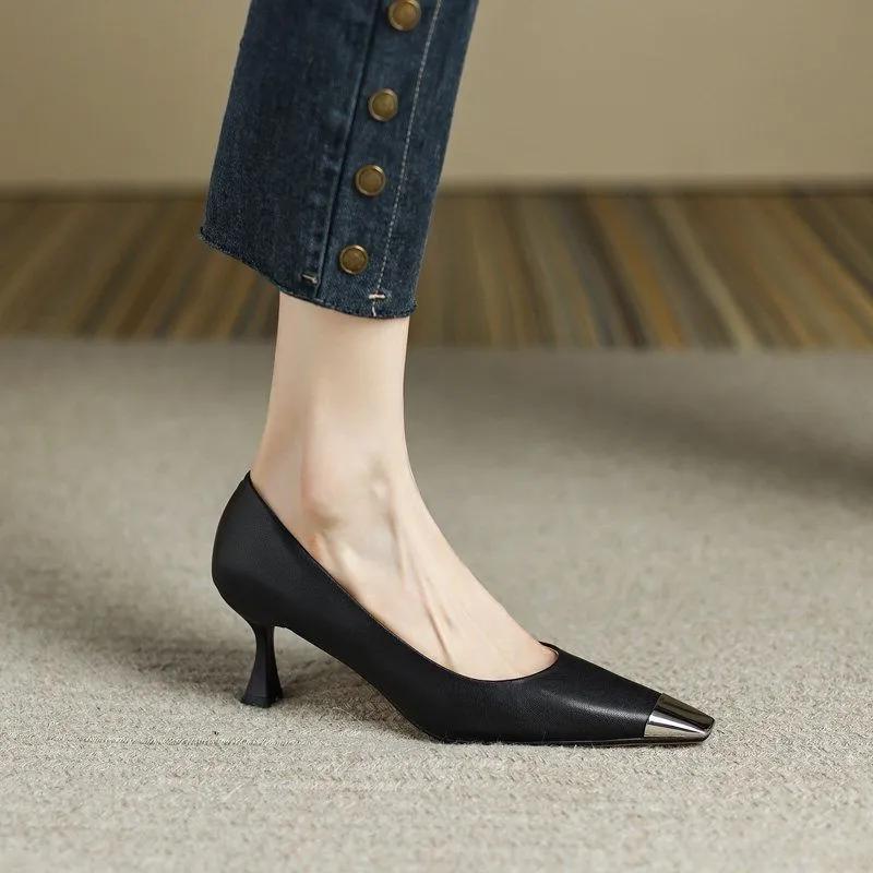 sapatos femininas women cute black pointed toe high quality office work pumps lady casual beige comfort sexy party shoes ga686
