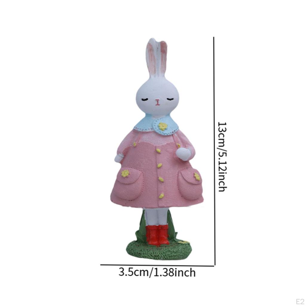 Easter Bunny Figurine Sculpture Decorative Fine Workmanship Decoration Desktop Ornament for