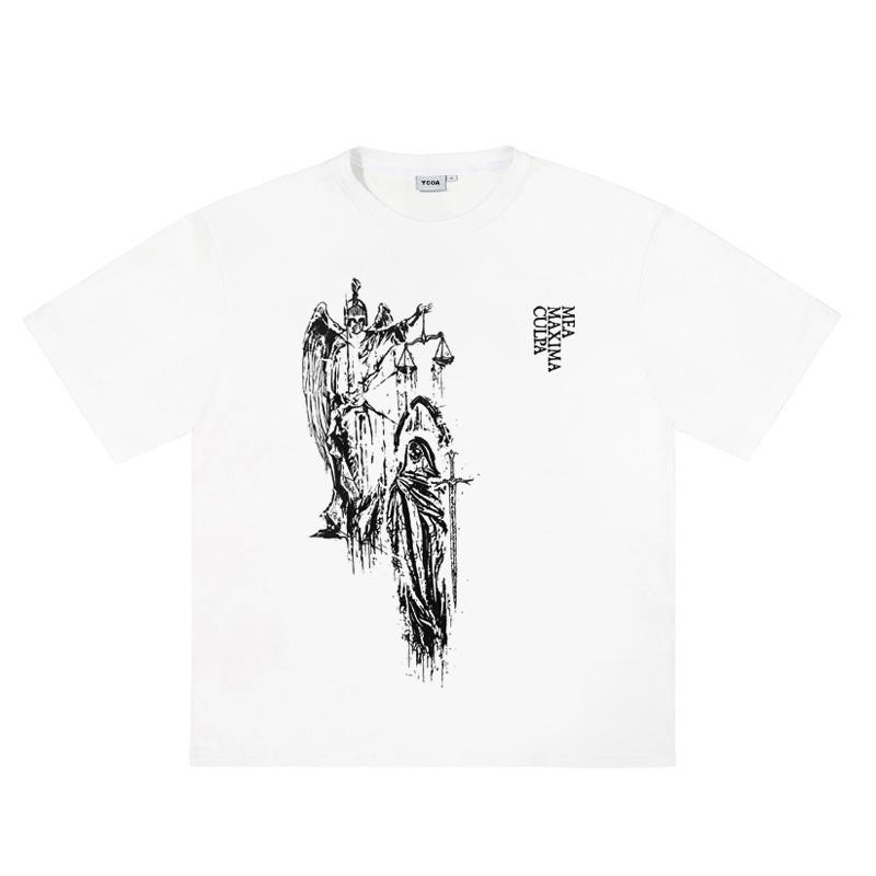 Mens TShirt Atrium Black Graphic 100 Cotton Printed Oversized Vintage Short Sleeve Tees Tops Y2k Streetwear Korean Clothes