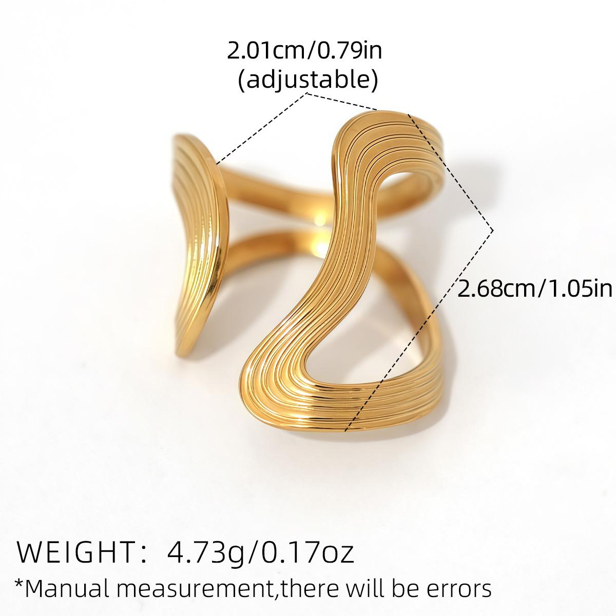 

Stainless Steel 18K Gold Plated Rings for Women 2025 Colorfast Popular Party Personalized Exaggerated Charms Zircon Gifts resizable