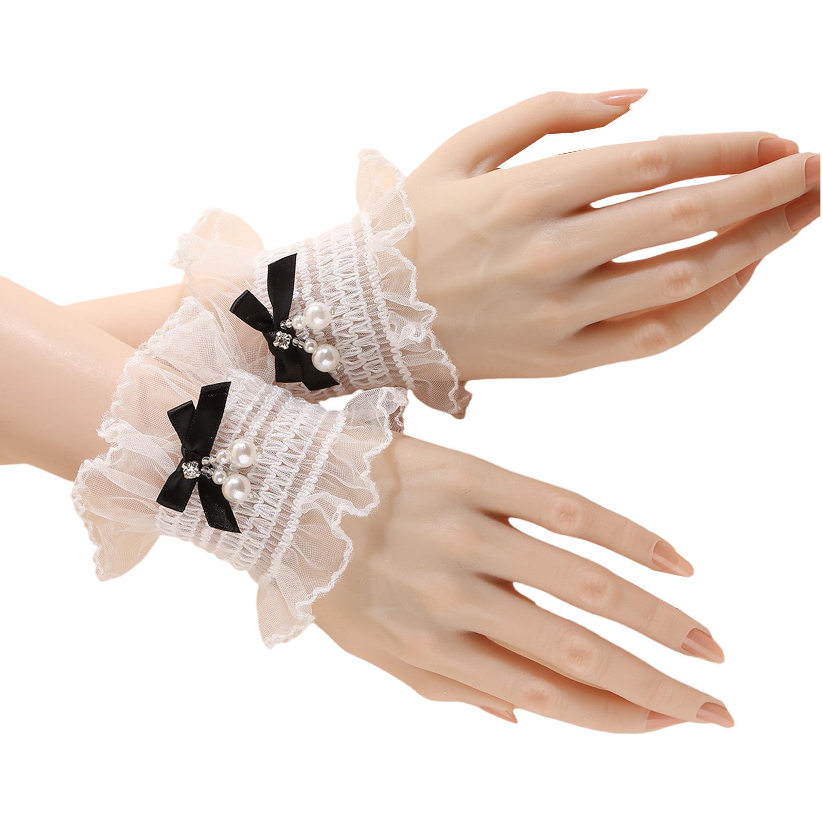 

Delicate Lace Wristbands Practical Design For Daily Use And Special Occasion Comfortable Wristbands Spring Outfit чорний