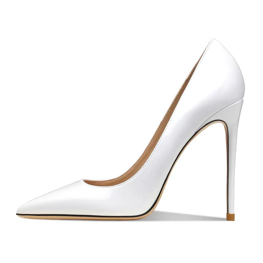 12cm Sexy Style Burgundy Patent Leather Shallow Pumps Stilettos High Heel Women Shoes Slip-On Pointed Toe Zapatos Para Mujere