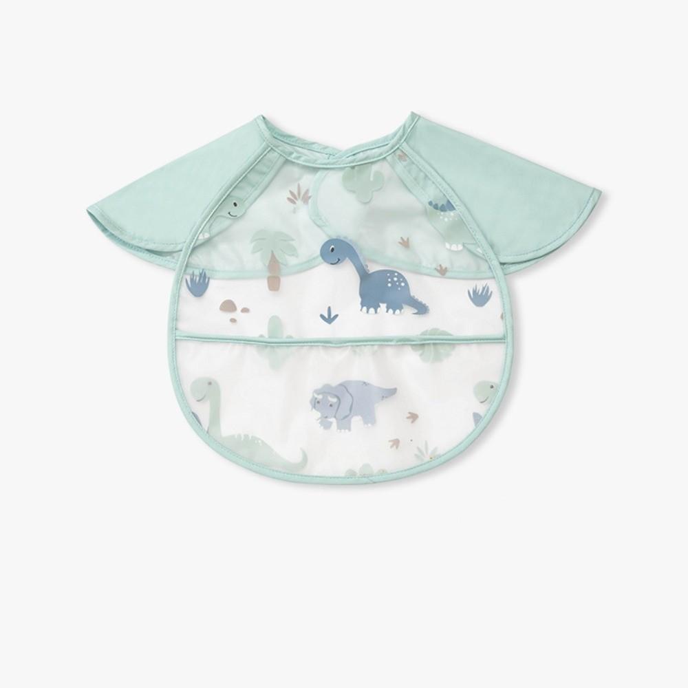 Cartoon Print Baby Bibs Oil Proof Drawing Apron Simple Feeding Bib  for 0-3 Years