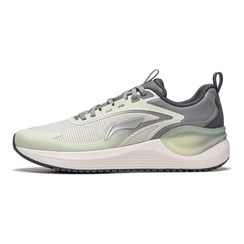 Мужские низкие беговые кроссовки Li-Ning Yishi V2 Серый Зеленый Ткань Мягкий Отскок Дышащие Амортизация Износостойкие ARSU001-4 45