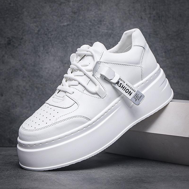 Men's shoes increase in height in spring and autumn, small white shoes, men's thick-soled muffin shoes, leisure sports, Guochao niche board shoes, al