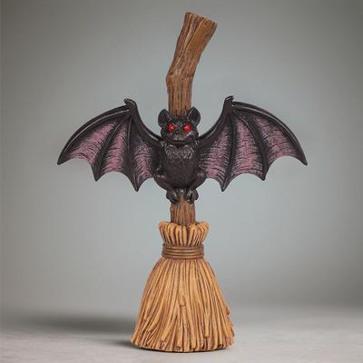1PC Hot Selling Halloween Brooms, Bat Resin Ornaments, Home Desktop Holiday Props Decorative Decorations and Small Ornaments