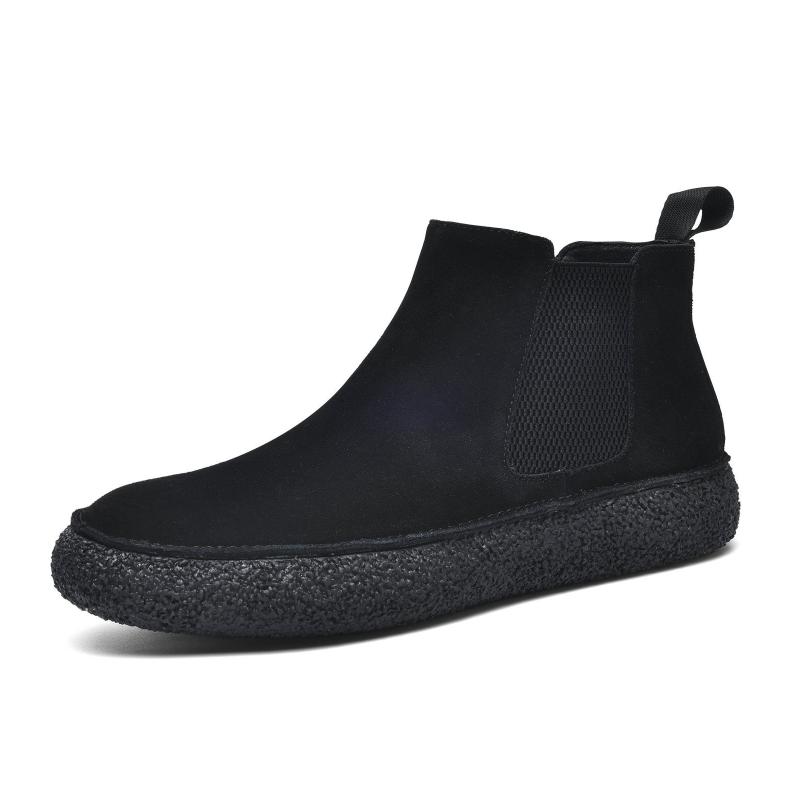 Men Cow Suede Genuine Leather Casual Shoes Autumn New Comfortable Solid Flat Driving Shoes Man Ankle Boots Oxfords Shoes