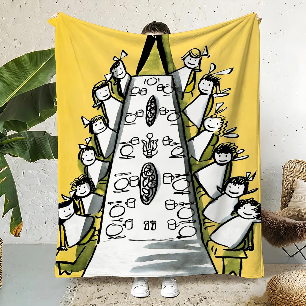 Cartoon M-Madeline Throw Flannel Throw Blanket,Bed Home Office Nap Blanket Travel,Camping,Picnic Blanket Soft Decor 75x90cm