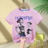 KPop Demon Hunters Rumi Zoey Mira 2025 Neck Cartoon Boys Tee Kids Girls T-shirt Print Fashion Casual Tops Casual Girl Clothes