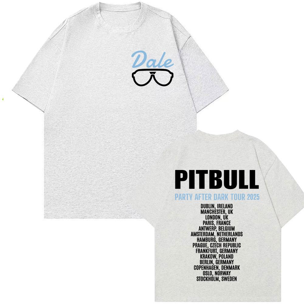 Pitbull Party After Dark EU 2025 Tour Graphic Concert T Shirt Men Women Harajuku Hip Hop Gothic Short Sleeve T-shirts Streetwear