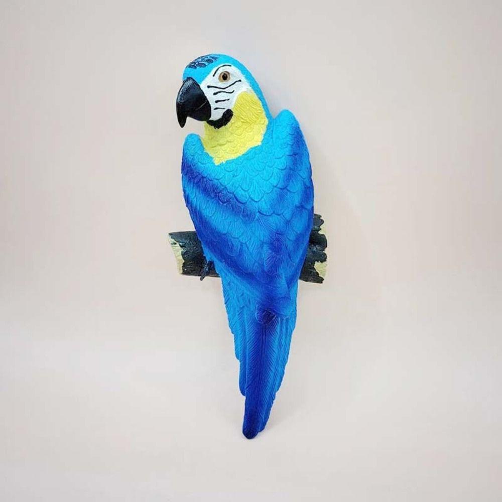 Crafts Resin Parrot Statue Wall Mounted Creative DIY Garden Sculptures Artificial Exquisite Bird Figurines Flowerpot