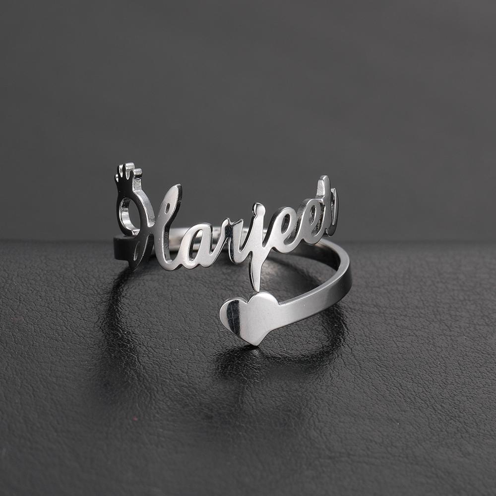 Custom 3 Double Finger Ring Personalized Family Couple Mother Father Gift For Women Men Gold Color Stainless Steel Jewelry