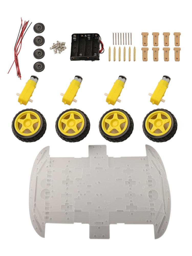 DIY 4WD Robot Car Chassis Kit with Tachometer Encoders Simple Installation