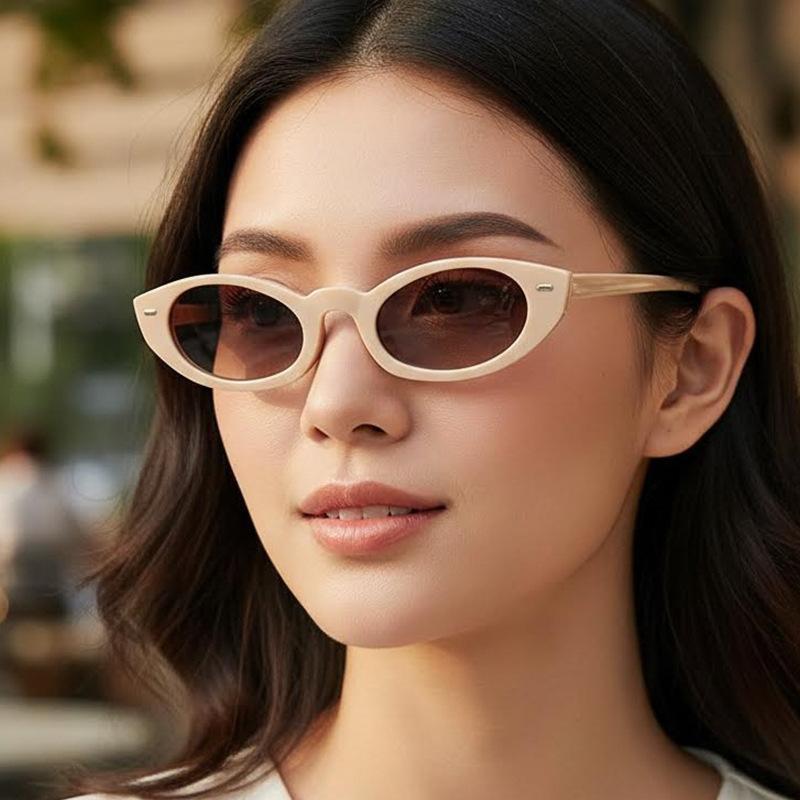Women's sunglasses - unisex retro small frame cat eye sunglasses