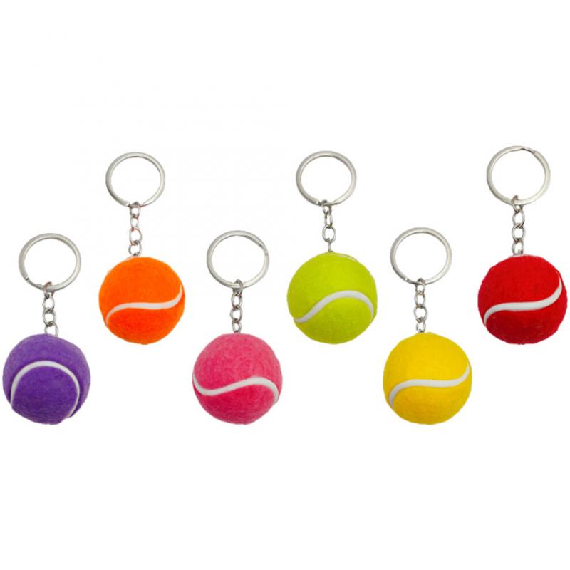 6-teiliges Set kleiner Tennis-Schlüsselanhänger, Mini-Sport-Schlüsselring, Mini-Tennis-Rucksackanhänger