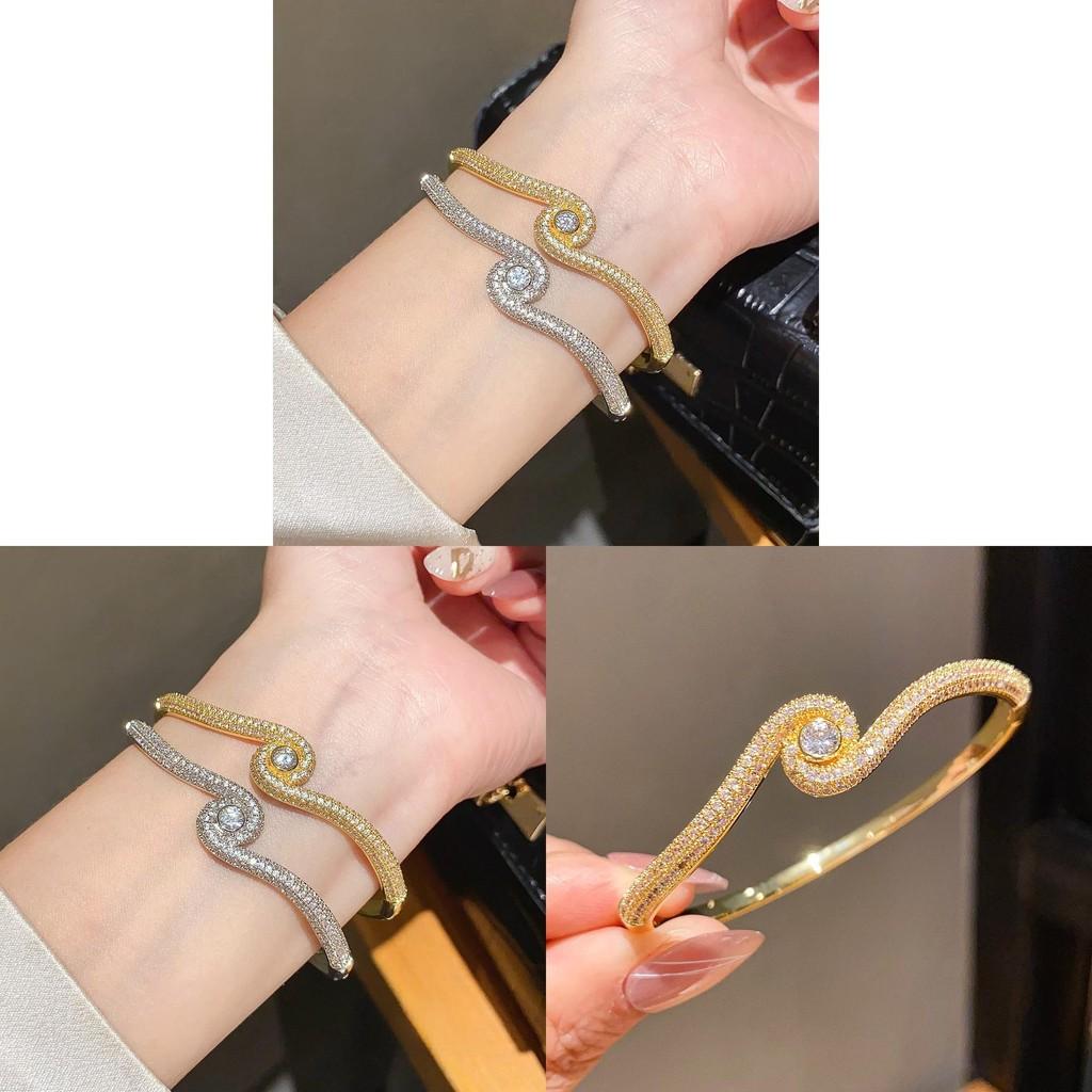 18k Gold Plated Zircon Cross Circle Bracelet For Women Elegant Jewelry Accessory