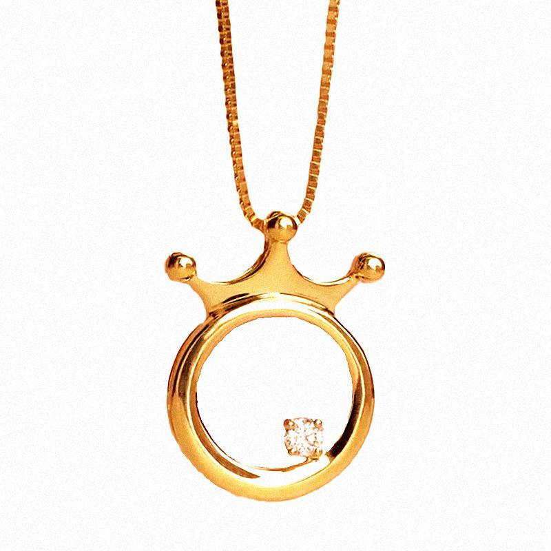 

Элегантное маленькое колье-подвеска в виде короны для женщин из стерлингового серебра S925 с позолотой - Простой, высококлассный дизайн цепочки для ключиц 925 Silver