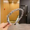 Women Headband Anti-Slip Teeth Mesh Yarn Twist Soft Braided Texture Hair Hoop Washing Face Headband Hair Accessory