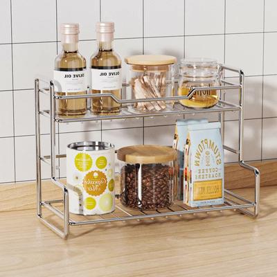 Stainless Steel Storage Shelves, Tabletop Storage Shelves, Stackable Condiment Storage Shelves In The Kitchen Bathroom