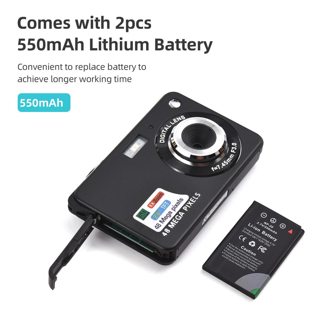 4K Digital Camera Video Camera Camcorder 48MP 2.8 Inch TFT Screen Auto Focus 16X Digital Zoom Anti shake Face Detect