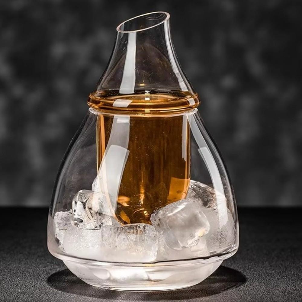 Transparent Wine Cooler Glass Wine Dispenser Cooling Sake Cup Wine Warmer Home
