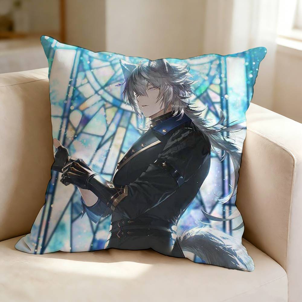 AnimeStyle Game AArknights SSilverAsh Square DoubleSided Printed Pillow Case Bedroom Bedside Pillow Sofa Cushion Cover