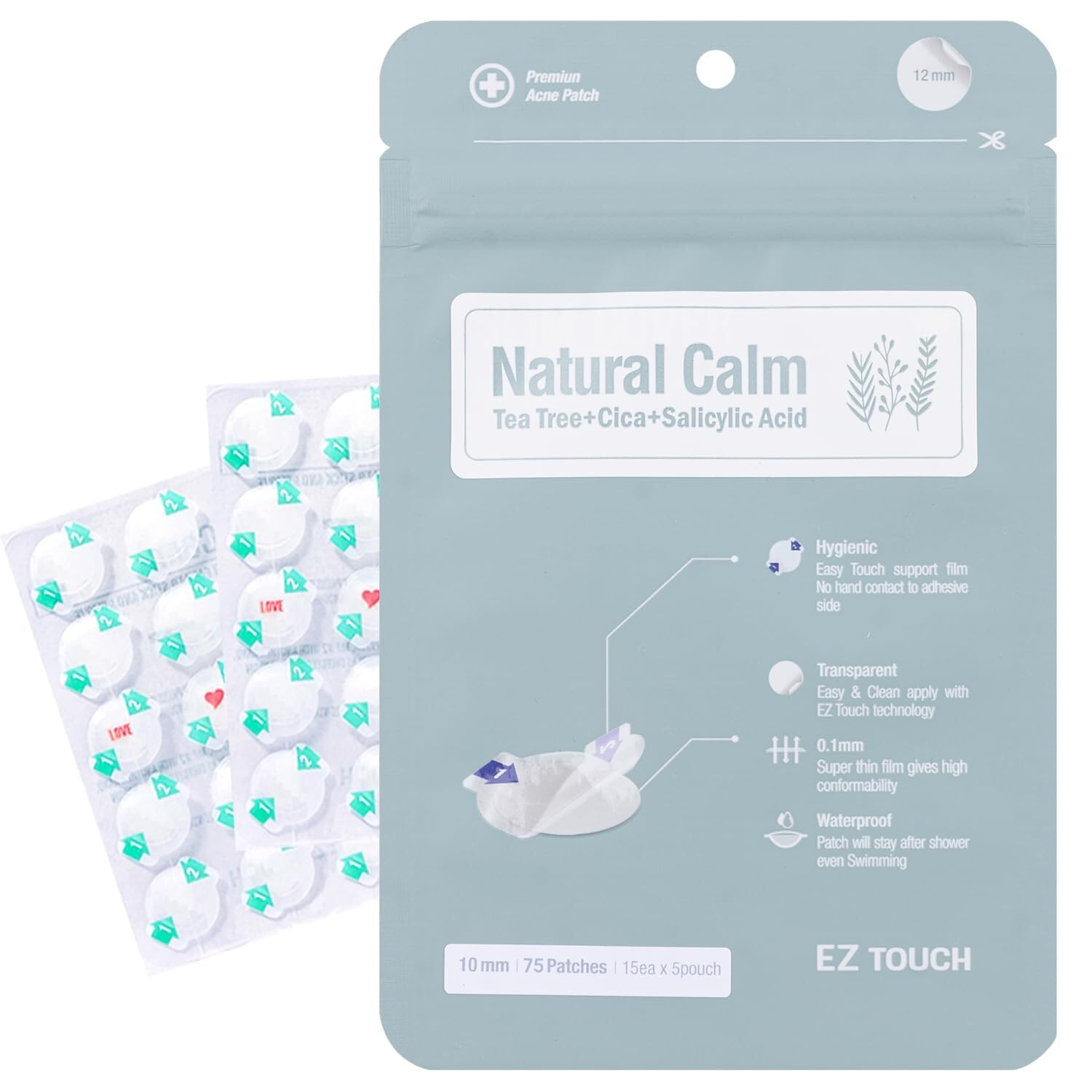 

Easy Touch Natural Calm Spot Patches, 10mm, 75-Pack, EZT02-NRC_75
