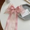 Fashion Chiffon Bow Hair Clip Women Big Elegant Hairpin Barrettes Girls Solid Color Ponytail Clip Hair Accessories Headwear Gift
