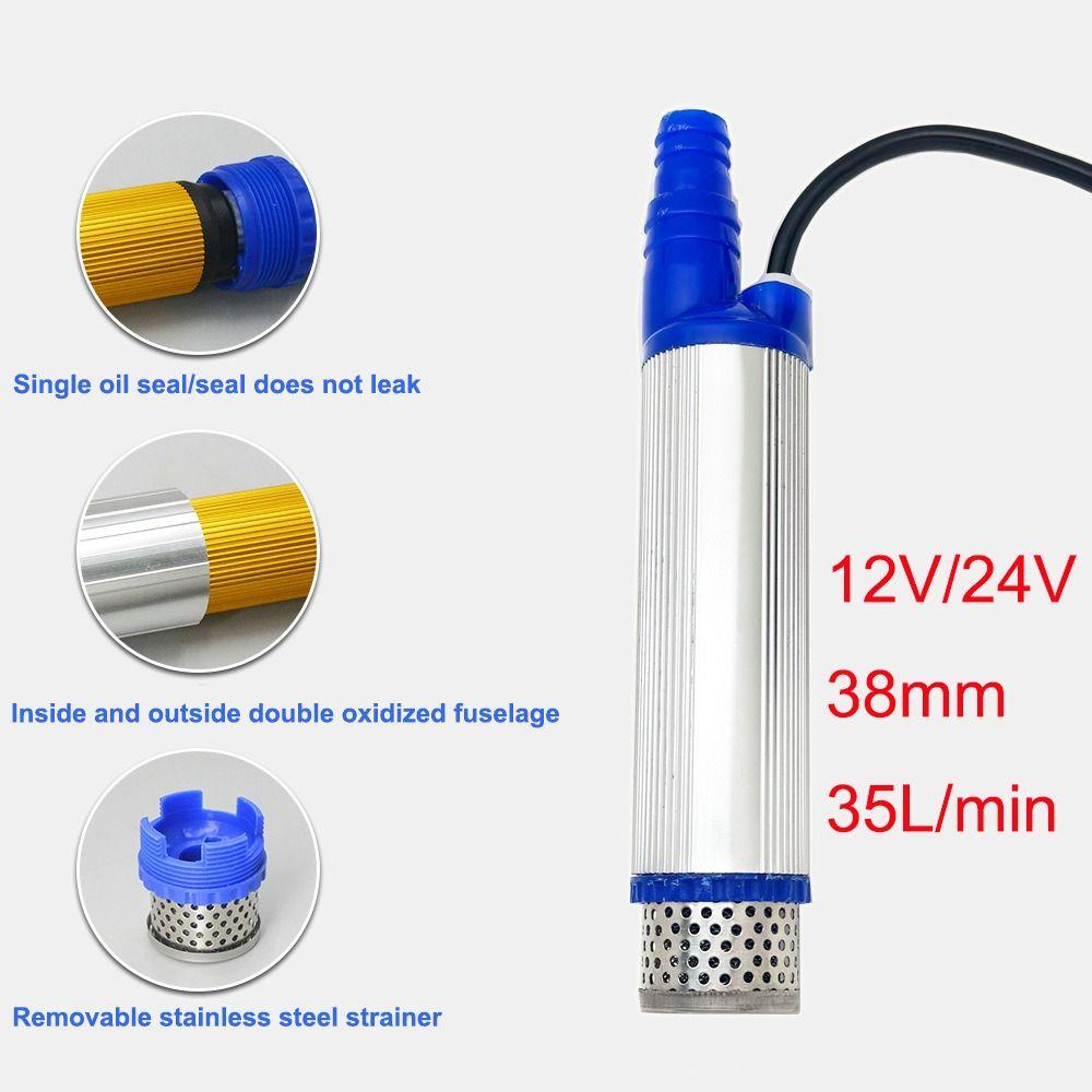 12V 24V Portable Mini Pump 38mm Submersible Pump Submersible Design Diesel Oil Pump  Camping