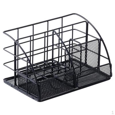 Desk Organizer with 6 Compartments Drawer Pencil Holder, Multifunctional Metal Desktop Storage Rack