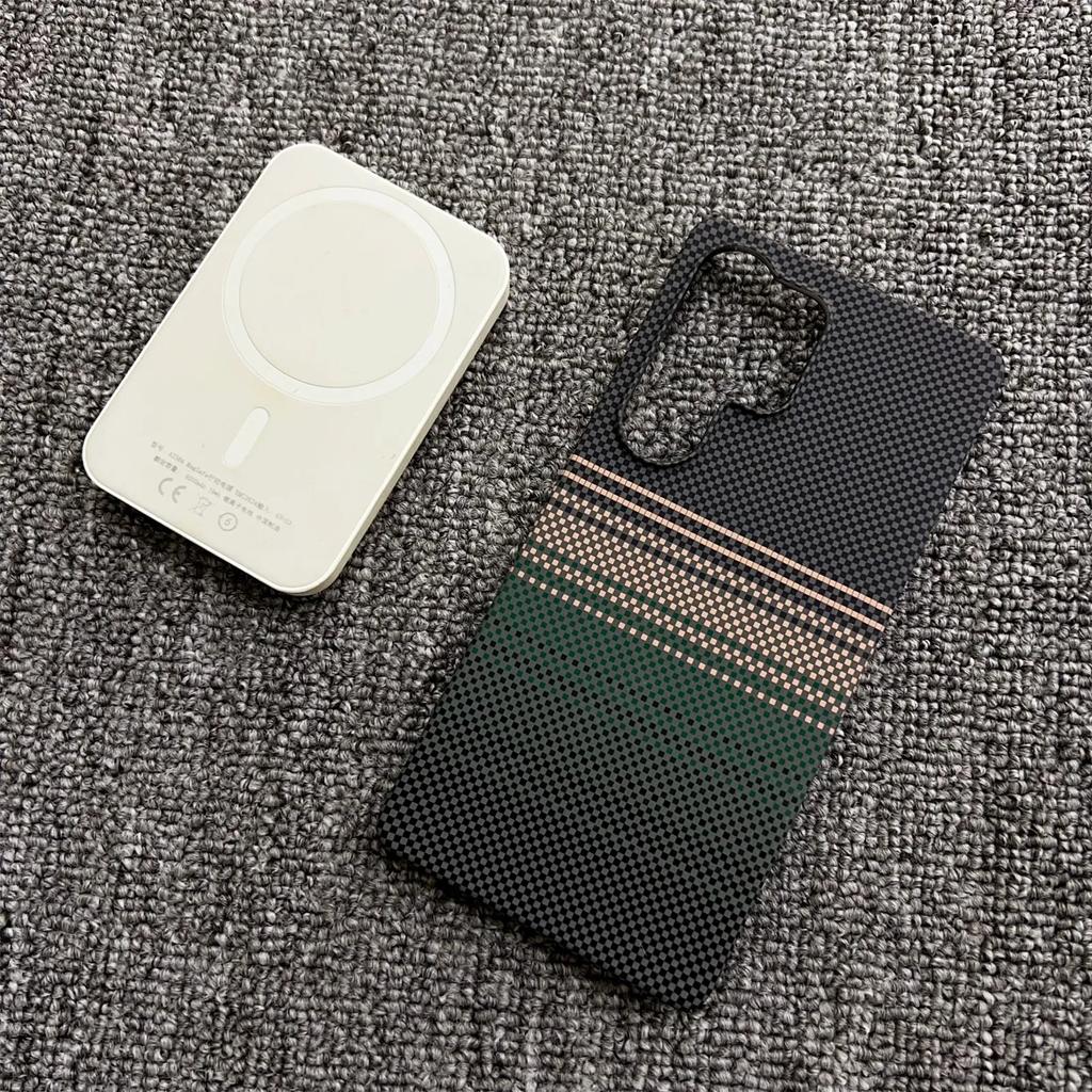 Carbon Fiber Kevlar Pattern Phone Case for Samsung Galaxy S24 S25 Ultra plus - Thin Magnetic Protective Cover