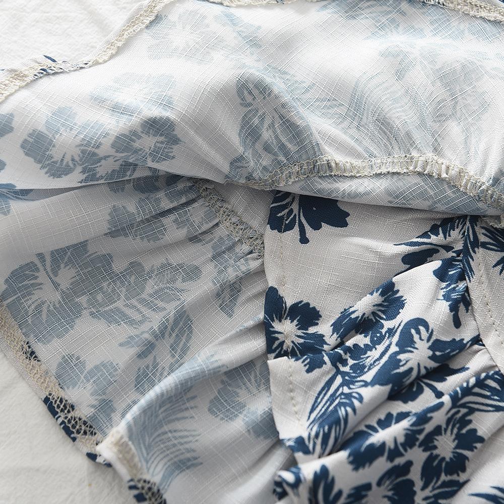 Sommerliches, modisches Retro-Blumen-Set im koreanischen Stil, Kinderbekleidung für Mädchen, Weste und weite Hose, zweiteiliger Urlaubsstil