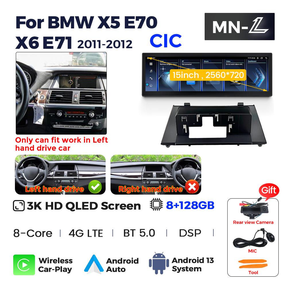 

15-дюймовий екран 3K Android Все в одному Для android bmw e70 x5 bmw x6 e71 Автомобільний радіо Мультимедійний плеєр для Carplay Android Auto BT 4G