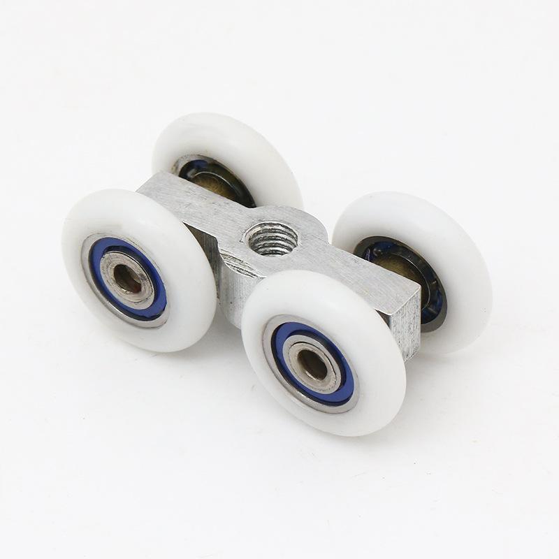 10PCS/LOT Small Width21.5mm Shower Glass Room Sliding Door Fitting Hanging Pulley Wheel Hanging Four Roller Wheel Pulley