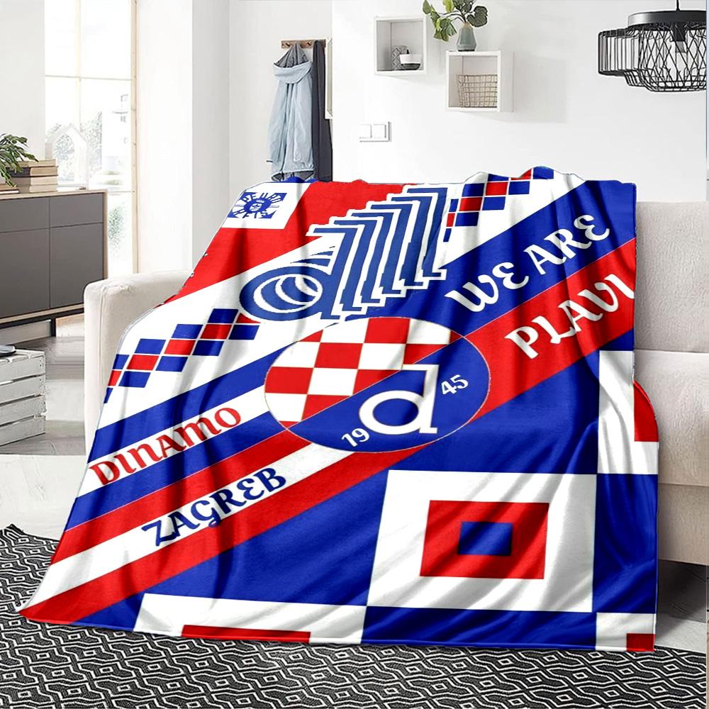 Dinamo Zagreb Print Flanelldecke Hohe Qualität Warm Bequem Decke für Alle Jahreszeiten Perfekt für Geschenke Heimdekoration
