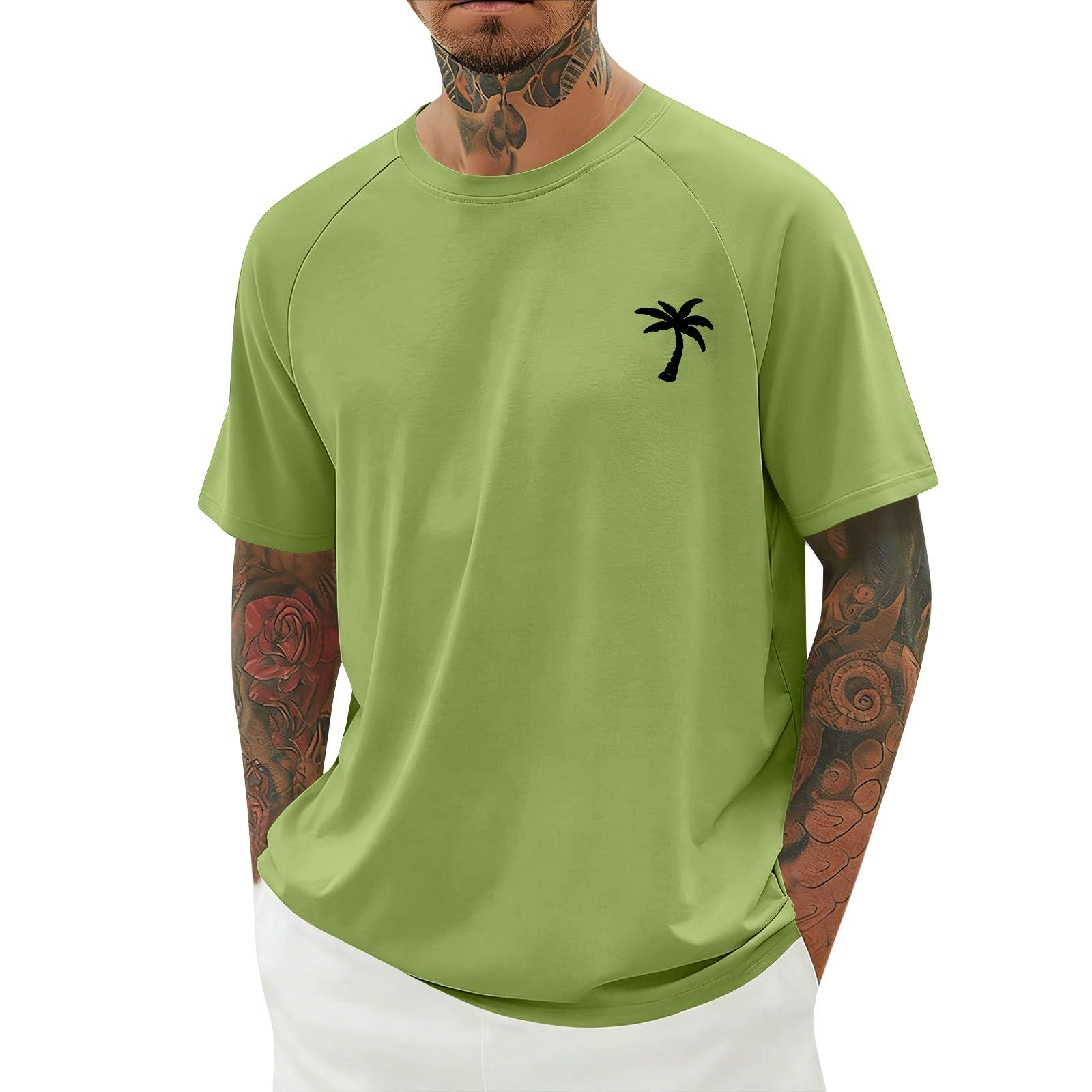 

Мужская летняя рубашка с принтом с коротким рукавом Мужская повседневная модная рубашка L зелёный