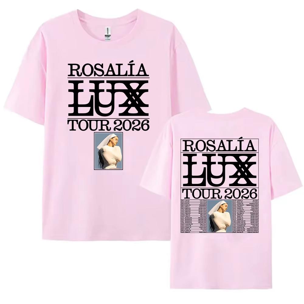 Singer Rosala Rosalia 100cotton Unisexs shirt 2026 LUX Tour Graphics short sleeve oversized Womens Short Sleeved Cheap Tshirt
