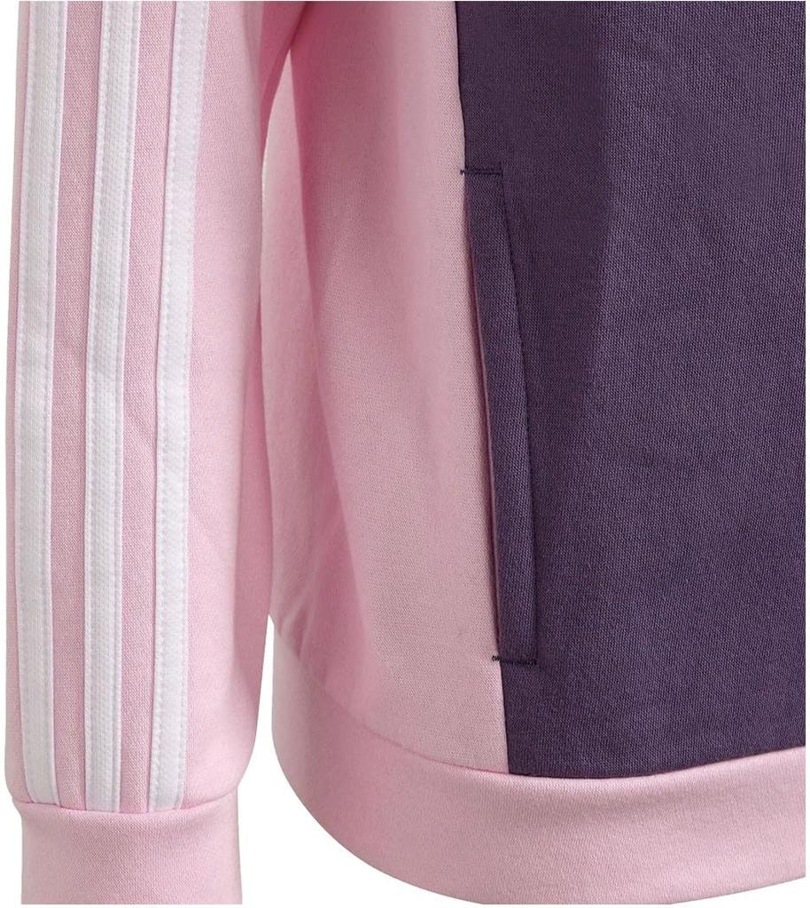 Tiberio Color Block Free Trainingsanzug Jersey Set für Kinder DTP57 Clear Violet Shadow Violet J150 [Adidas] 3-Streifen Oberteil Pink/Weiß/Shadow Hose