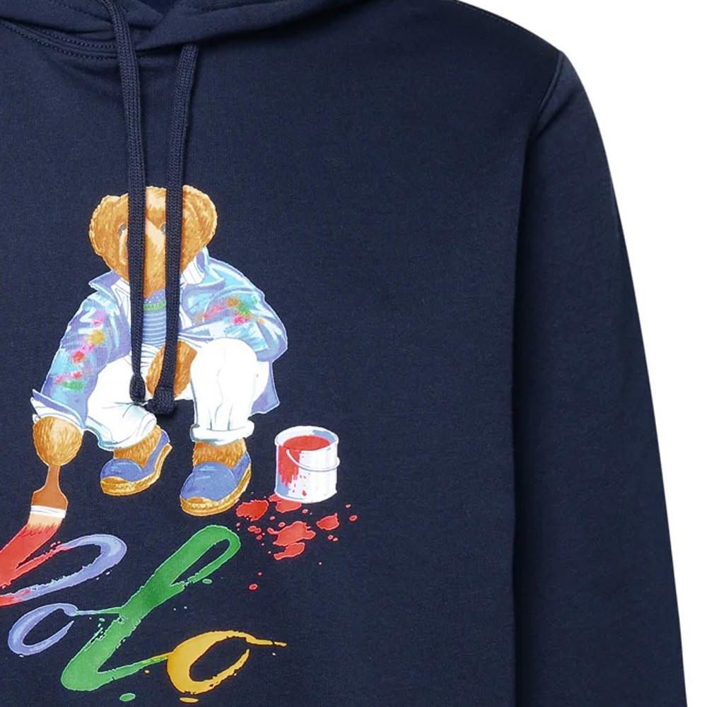 Polo Ralph Lauren Letter Bear Embroidered Hoodie Men Hoodies Navy-Blue 710853309-030