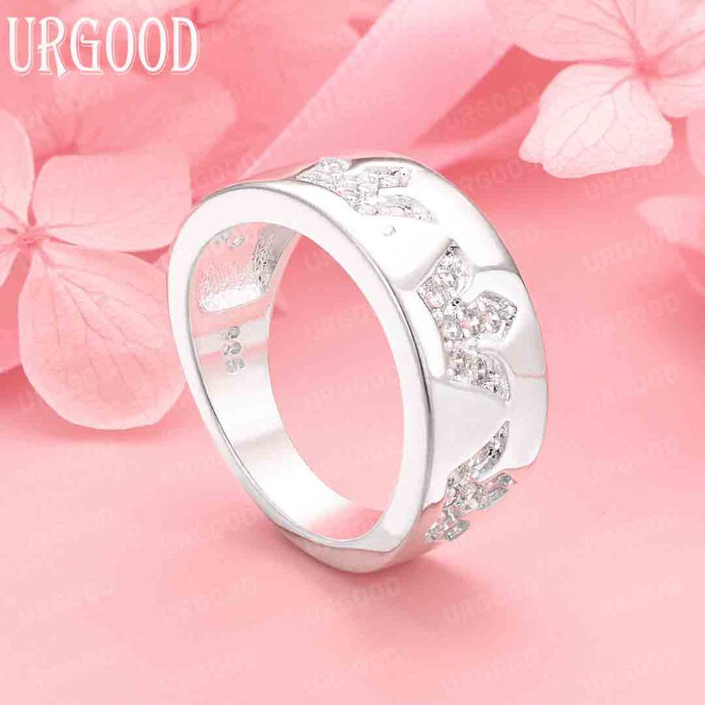 925 Sterling Silver Jewelry Crown AAA Zircon Ring