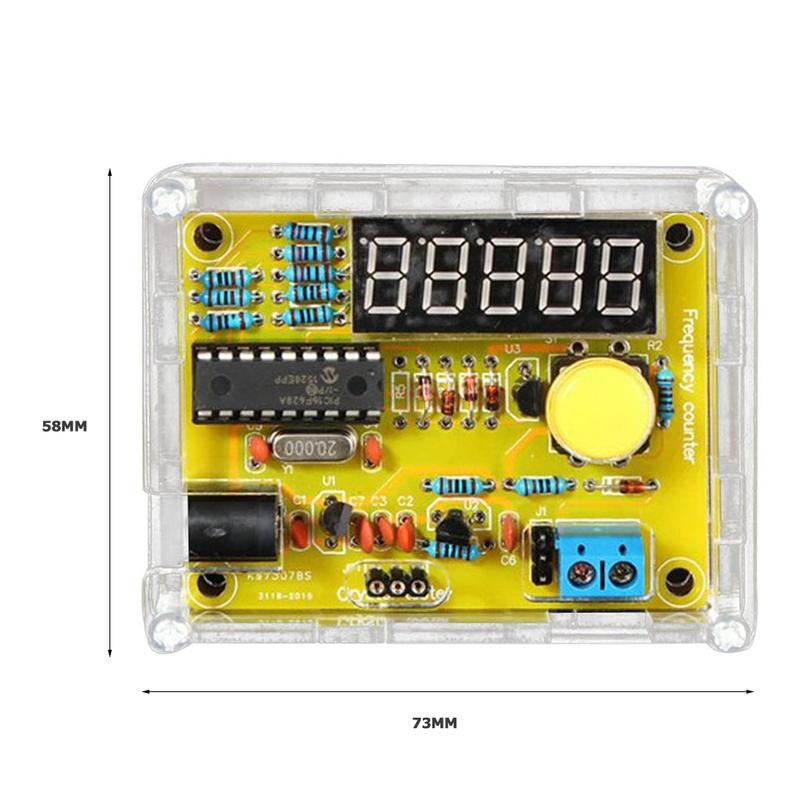 1Hz-50MHz Crystal Oscillator Frequency Counter Meter 5 Digits Display Frequency Counter Tester with Shell Case DIY Kits