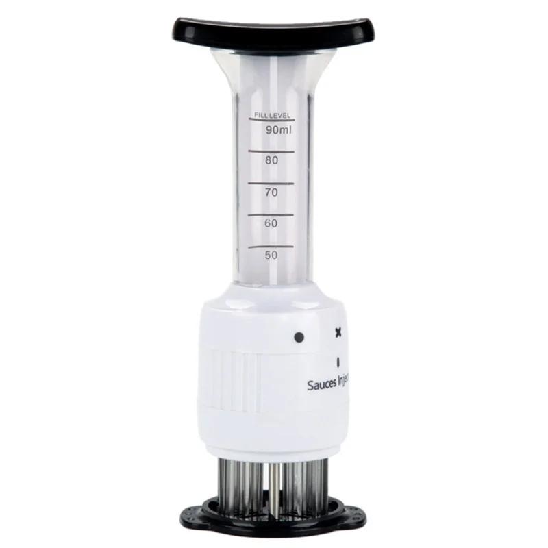

2 In 1 Meat Tenderizer Marinade Injector Barbecue Seasoning Sauce Injectors Kitchen Tools Gadgets BBQ Cooking Accessories белый