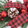 Xmas Swag Front Door Artificial Decorative Swag with Bow Red Berry Pine Cone for Indoor Outdoor Window Wall Fireplace