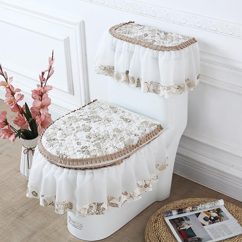 

Золотистый бархатный кружевной чехол на сиденье унитаза, набор из 3 предметов на молнии 45cm U-shaped Toilet