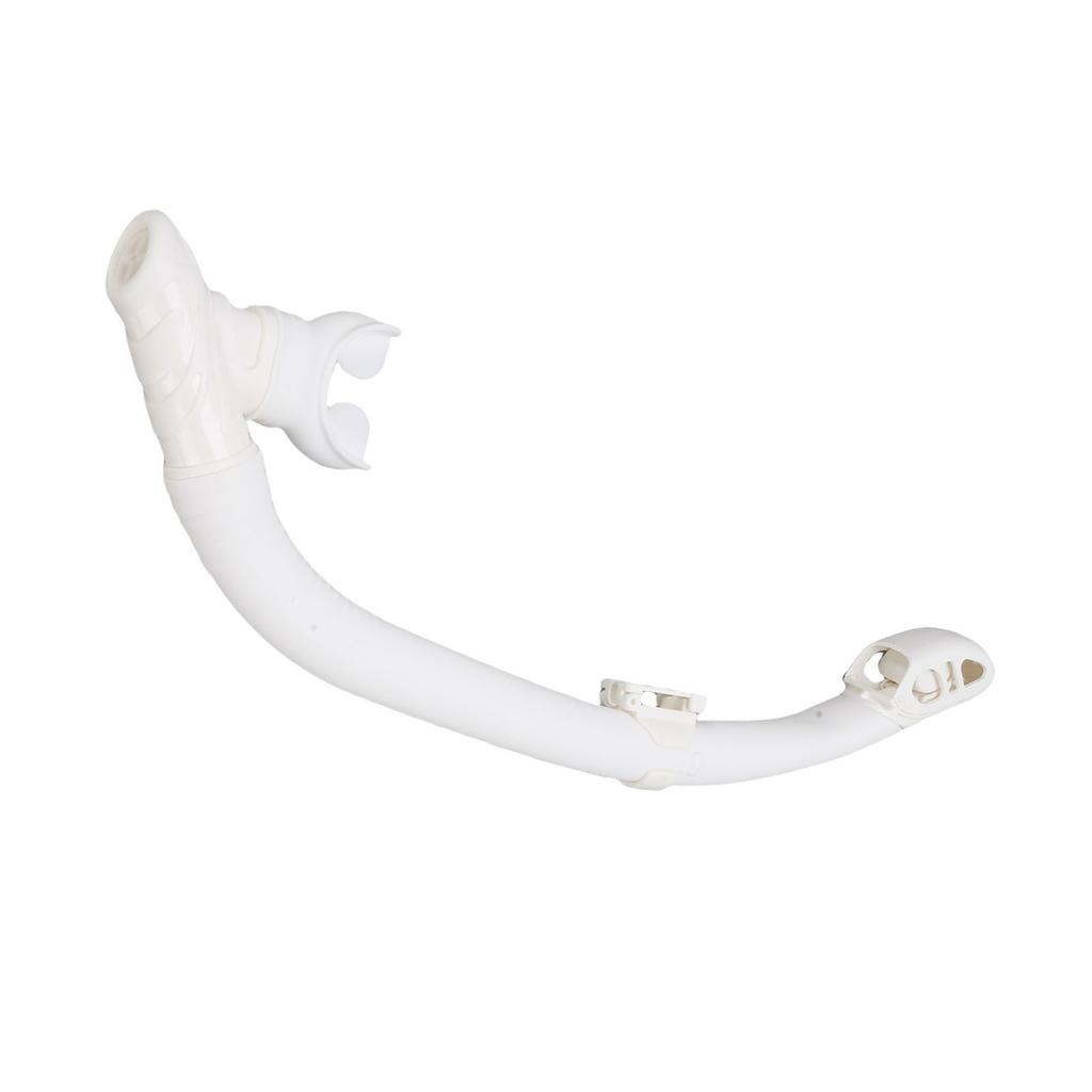 Dual Function Wet Full Dry Diving Snorkel with Bite Valve for Freediving Snorkeling Universal Diving Gear Easy Breath White