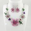 Elegant Rhinestone Flower Necklace Set: European and American Fashion