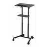 EnerGenie Mobile Lecture Desk with Caster Wheels, Black - Adjustable and Tiltable Stand for Projectors, Ideal for Office and
