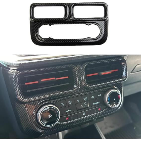 Carbon Fiber Central Control AC Switch Air Conditioner Panel Cover Vent Trim for Ford Maverick 2022-2024